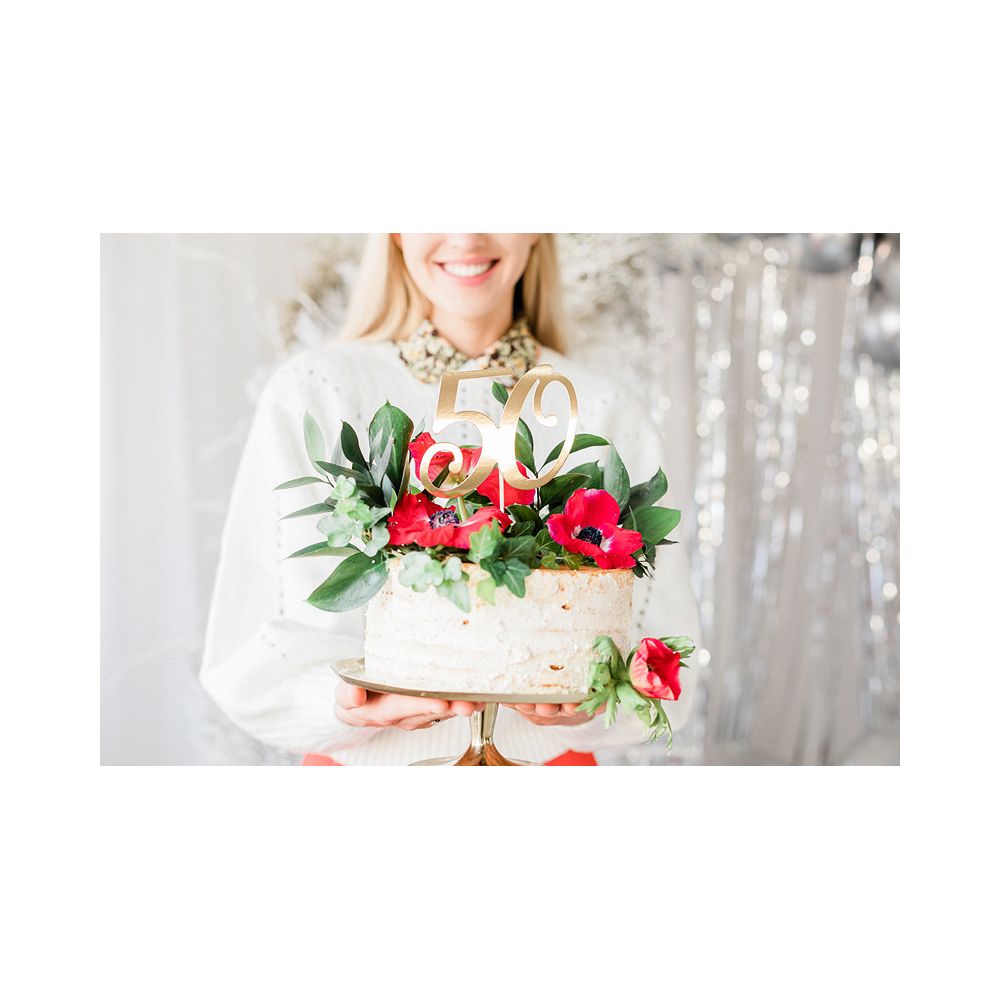 TOPPER LICZBA 50, ZŁOTY