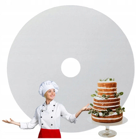 Podkład pod tort z otworem O 25 cm 3mm biały