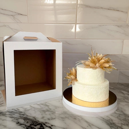 Pudełko na tort z okienkiem 22x22x25 cm białe 1 szt.