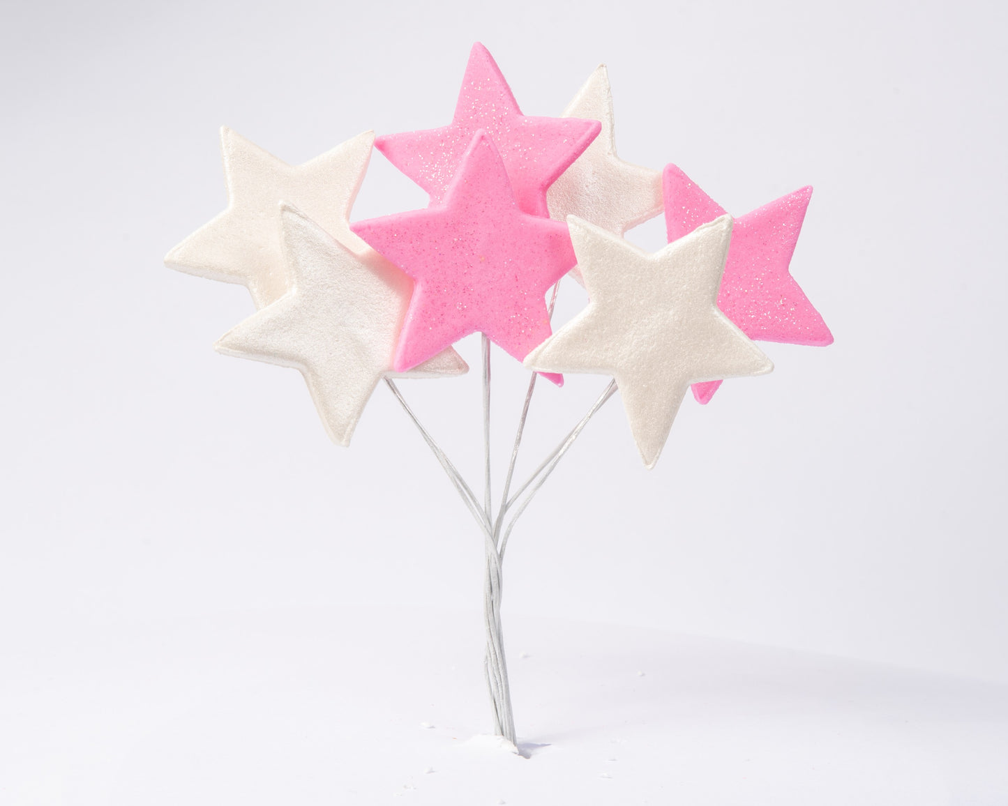 Dekoracja cukrowa, zestaw "Gwiazdki Premium" (biało-różowy)