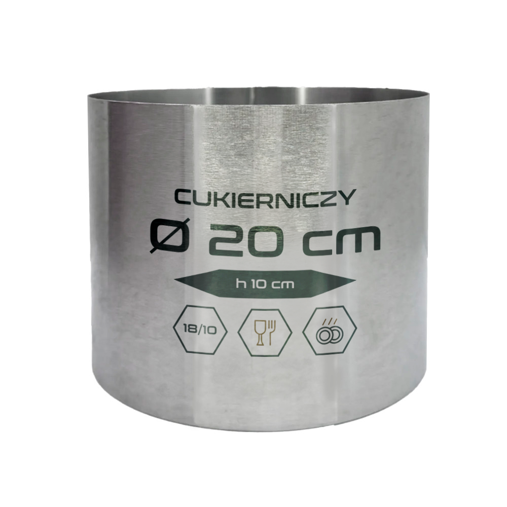 Rant okrągły d 20 cm, h10 cm, stal 18/10