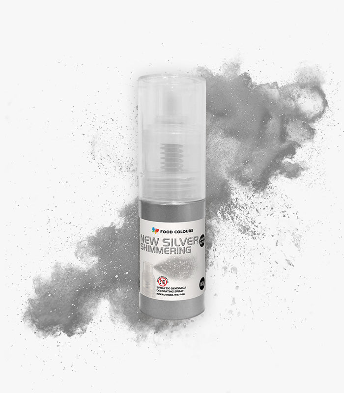 Barwnik spożywczy w sprayu NEW SILVER - Shimmering Pump Spray 5g