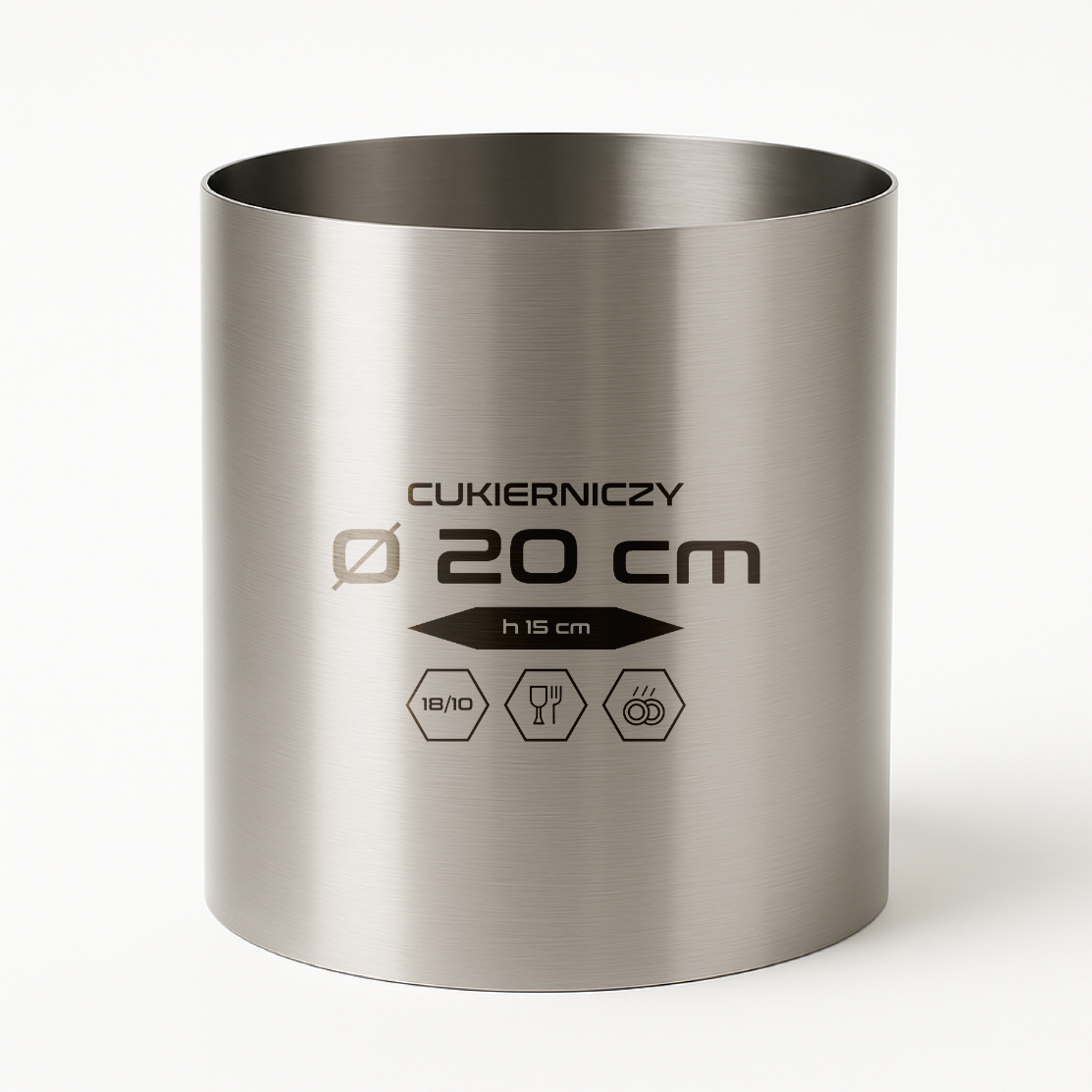 Rant okrągły d 20 cm, h15 cm, stal 18/10