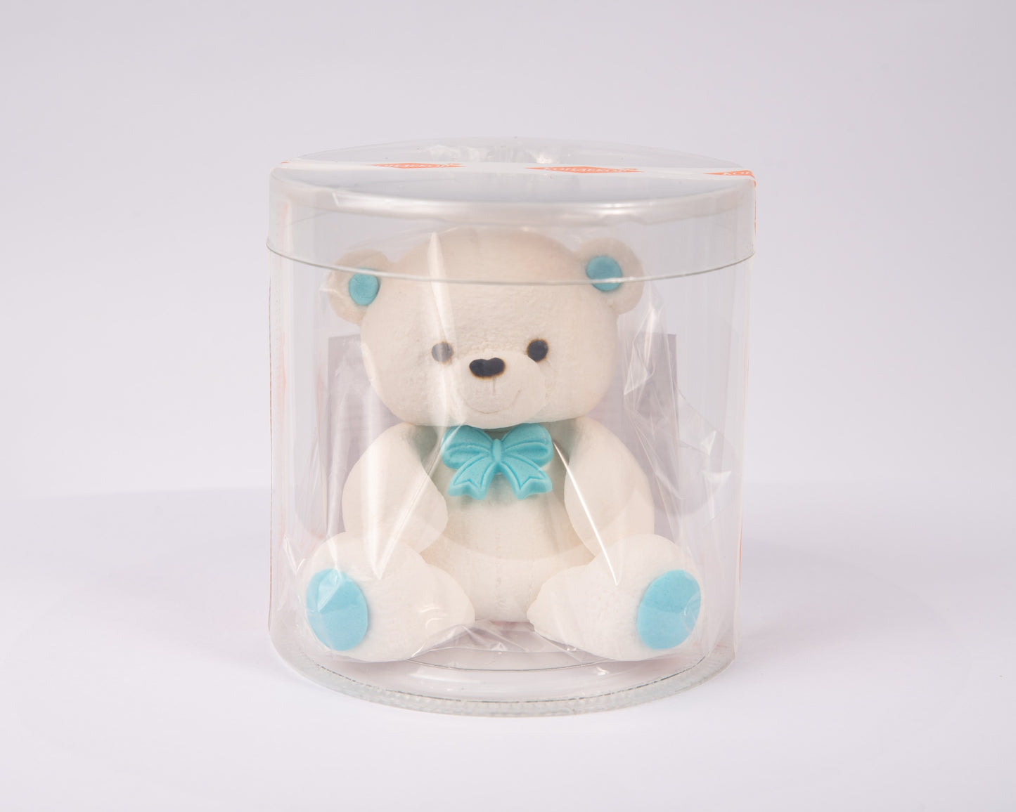 Dekoracja cukrowa, zestaw "Świąteczny miś" kokarda