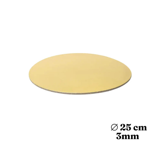 Podkład pod tort 25 cm złoty 3 mm