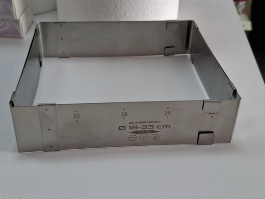 Forma regulowana D 18-33 cm H5 cm, stal 18/10