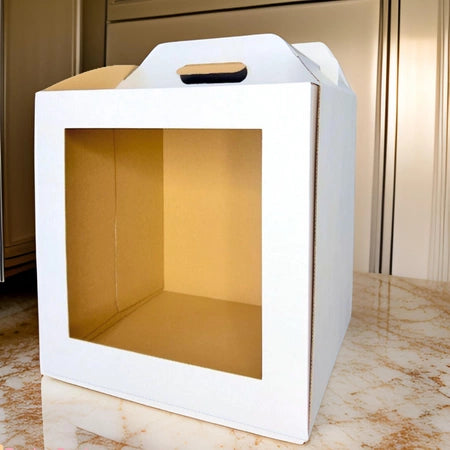 Pudełko na tort z okienkiem 30x30x32 cm białe 1 szt.