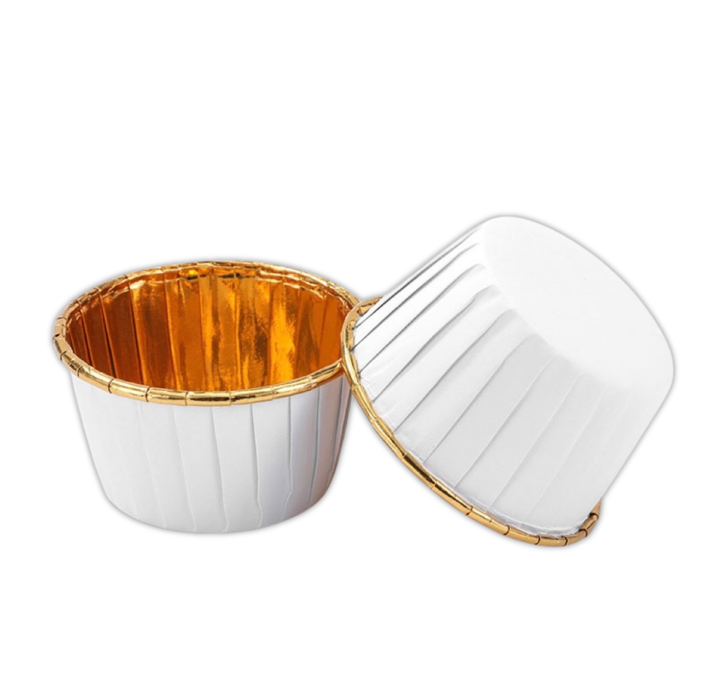 Papilotki do muffinek WHITE/GOLD 50/39 - 100sztuk