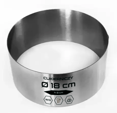 Rant okrągły d 18 cm, h6 cm, stal 18/10