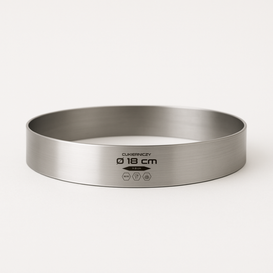 Rant okrągły d 18 cm, h3 cm, stal 18/10