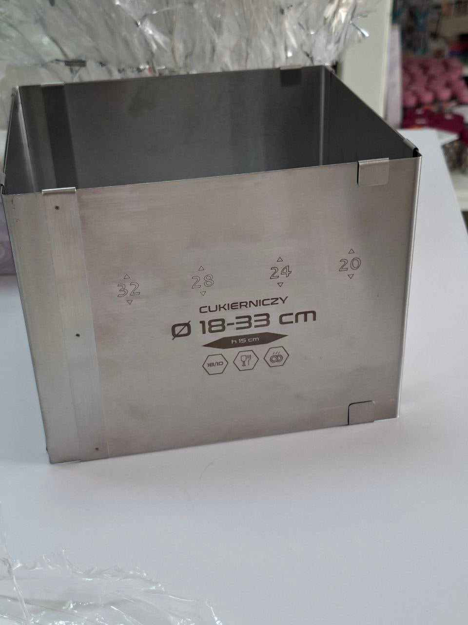 Forma regulowana D 18-33 cm H15 cm, stal 18/10