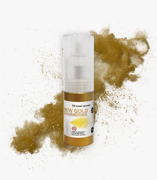 Barwnik spożywczy w sprayu  NEW GOLD - Shimmering Pump Spray 5g