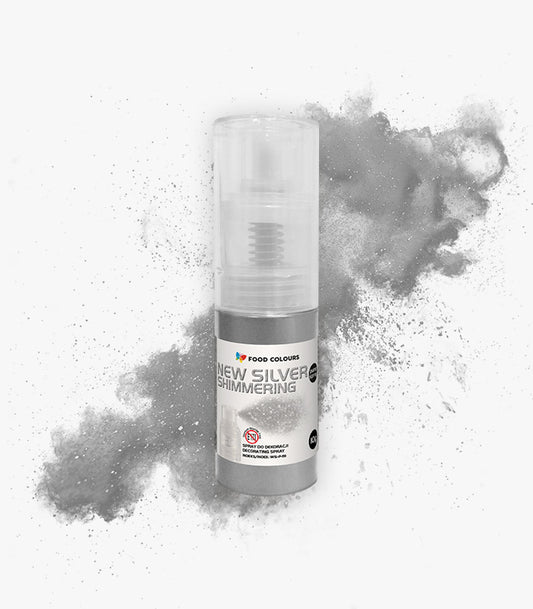 Barwnik spożywczy w sprayu NEW SILVER - Shimmering Pump Spray 5g