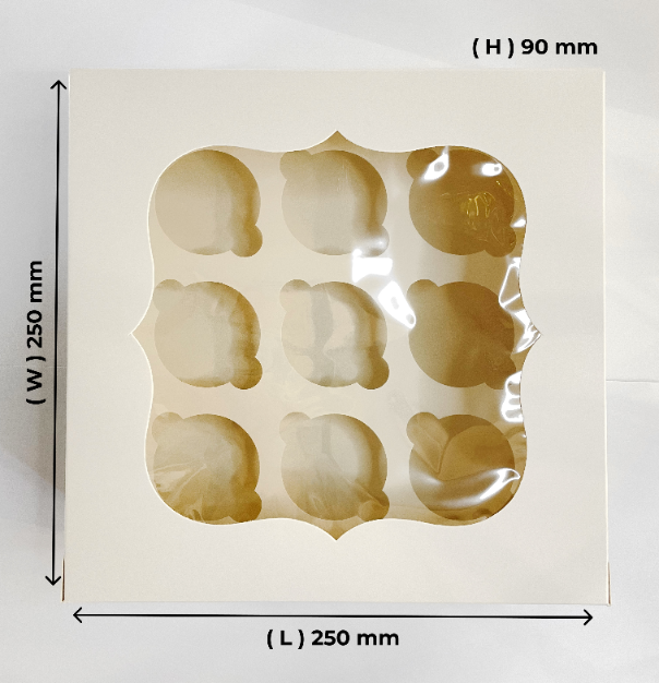 Pudełko na 9 sztuk babeczek muffinek z okienkiem 1 szt.