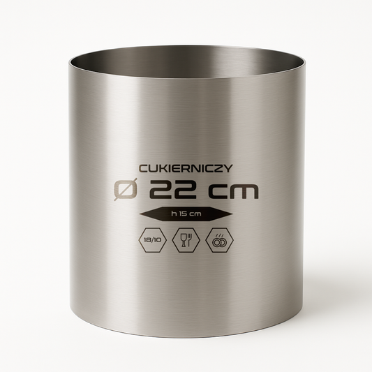Rant okrągły d 22 cm, h15 cm, stal 18/10