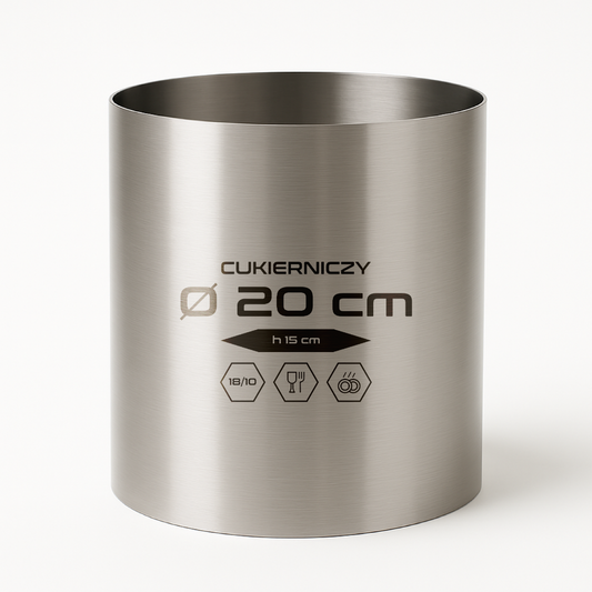Rant okrągły d 20 cm, h15 cm, stal 18/10