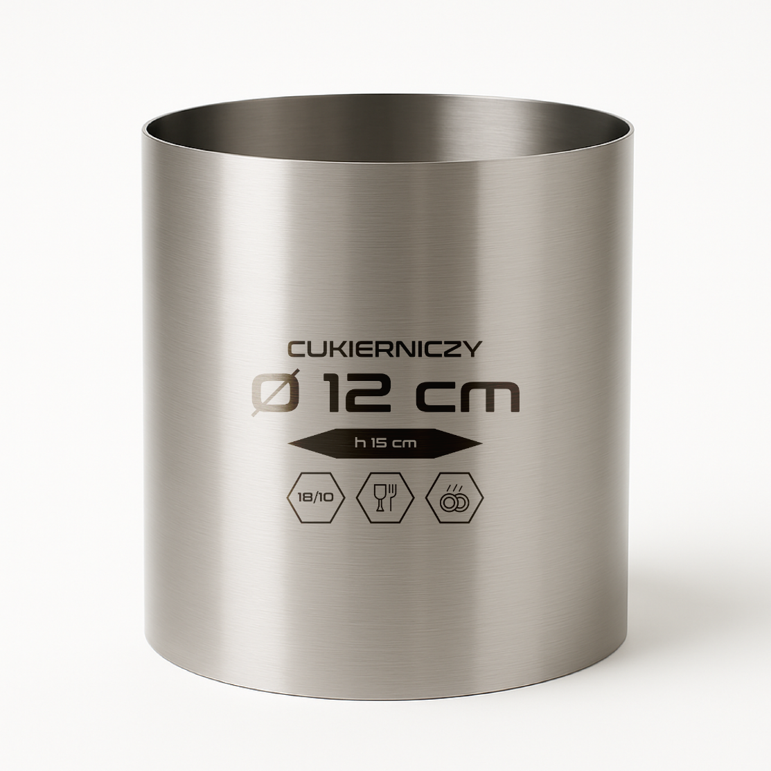 Rant okrągły d 12 cm, h15 cm, stal 18/10