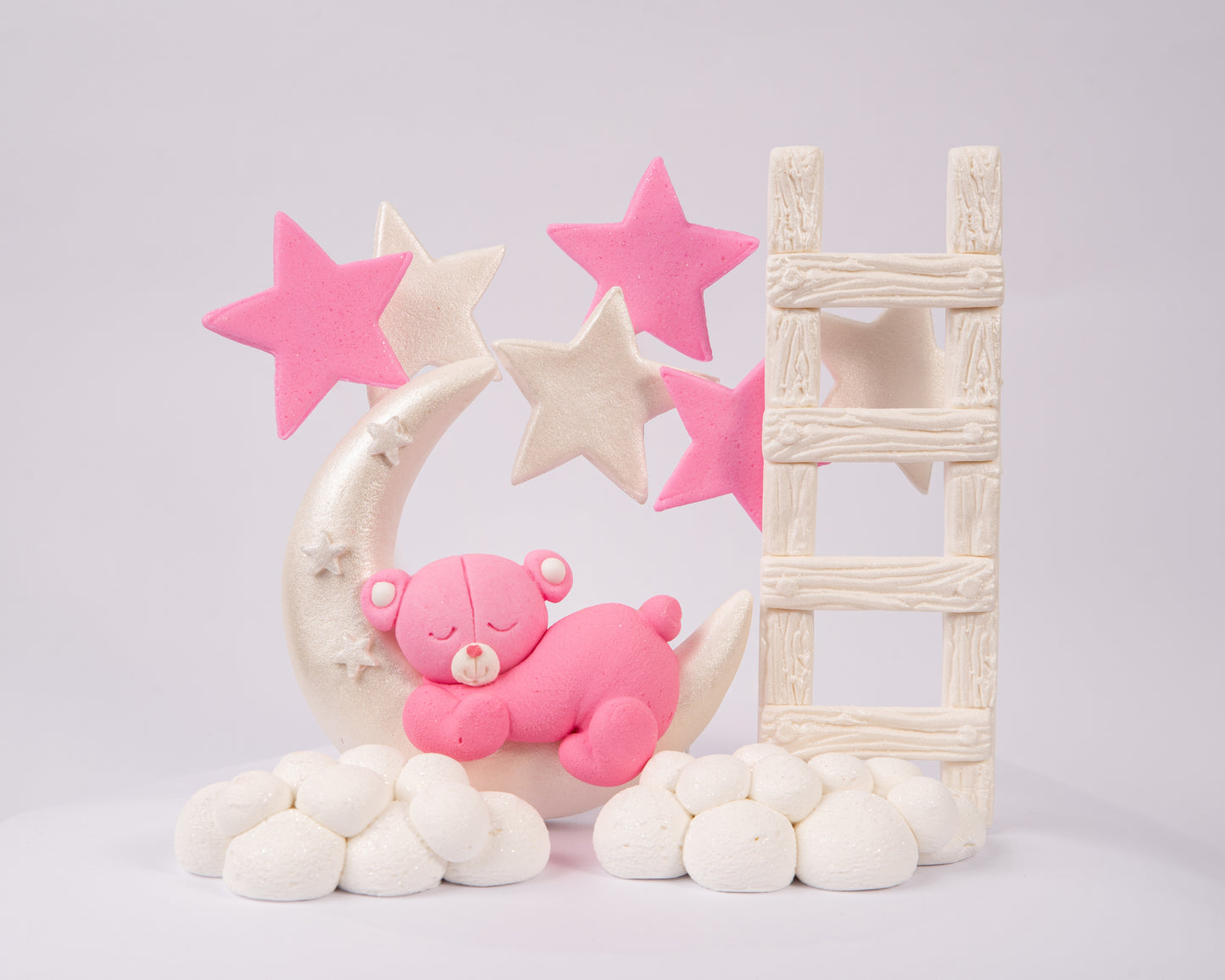 Dekoracja cukrowa, zestaw Miś na księżycu" (colour)