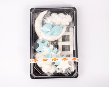 Dekoracja cukrowa, zestaw Miś na księżycu" (colour)