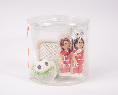 Dekoracja cukrowa, zestaw "Bramka, piłka i zawodnicy"