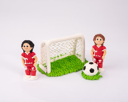 Dekoracja cukrowa, zestaw "Bramka, piłka i zawodnicy"