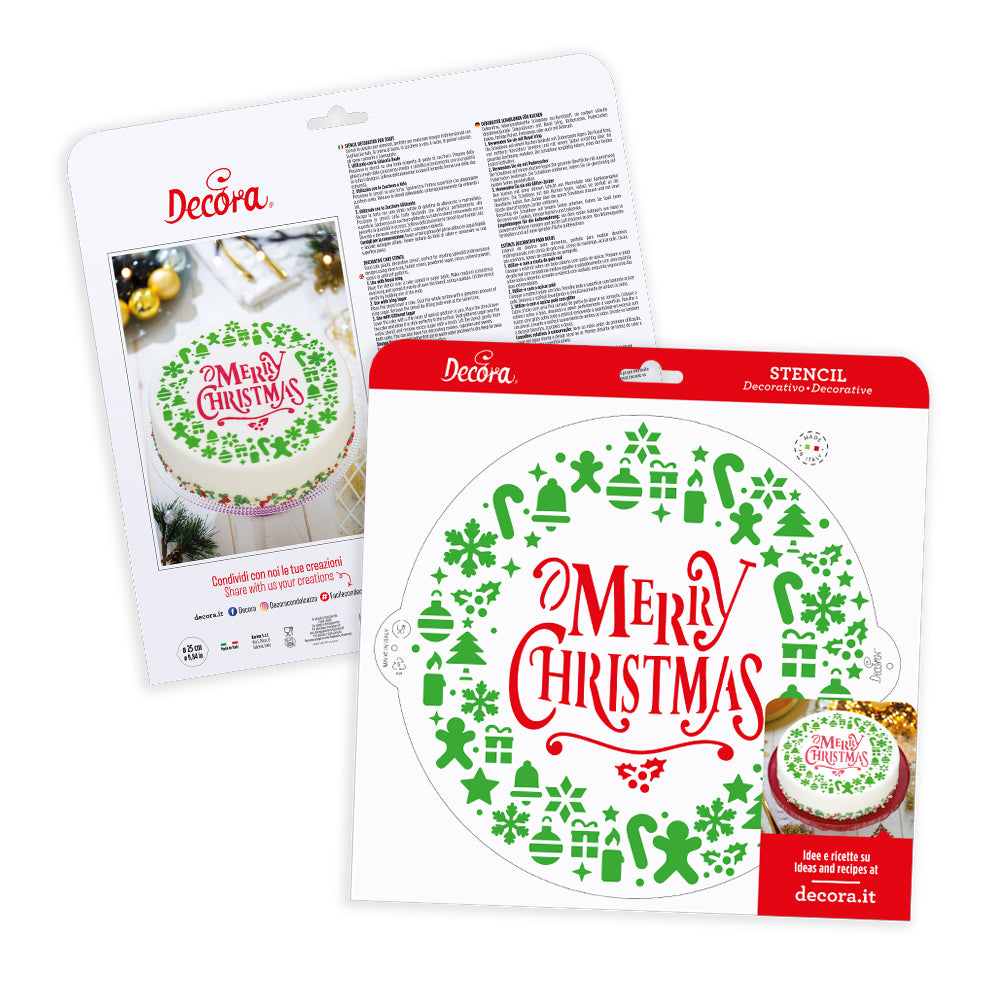 SZABLON WESOŁYCH ŚWIĄT śr 25cm