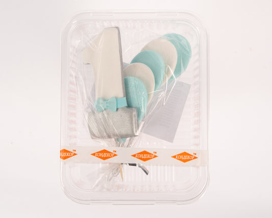 Dekoracja cukrowa, zestaw "Cyfra" srebrny