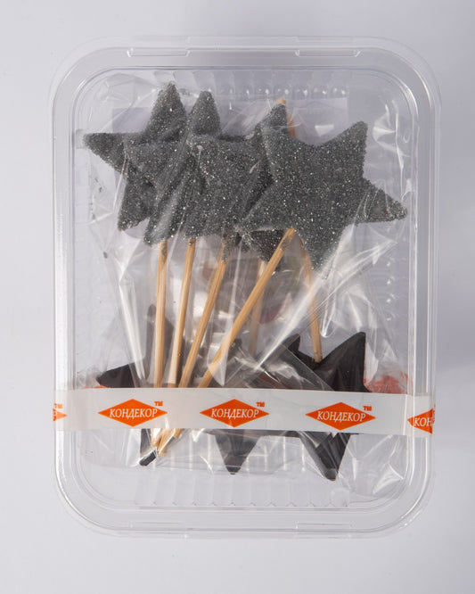 Dekoracja cukrowa, zestaw "Gwiazdy" srebrny