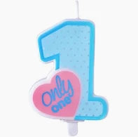 ŚWIECZKA ONLY ONE BŁĘKIT CYFRA 1