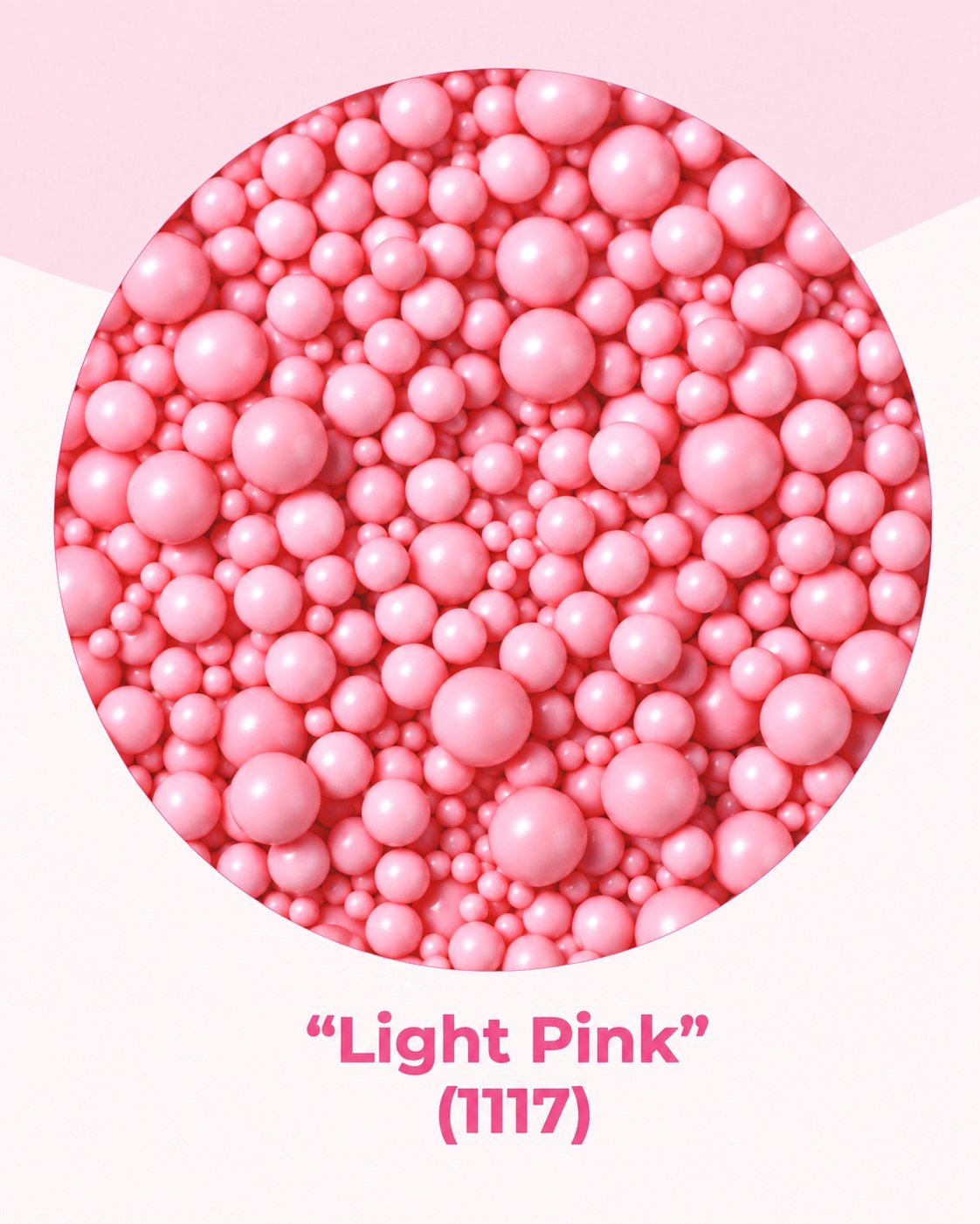 Perełki cukrowe 3-10mm, metallic light pink 100 gr