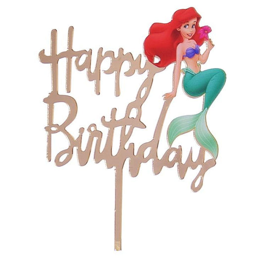 Topper akrylowy Happy Birthday Księżniczka Ariel