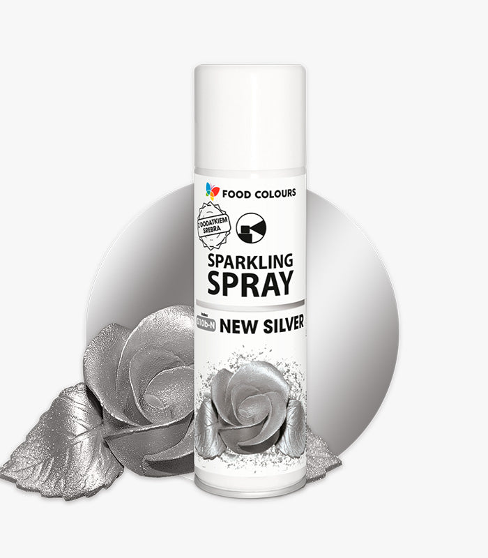 Barwnik spożywczy w sprayu  Srebrny Sparkling Spray New Silver 50ml